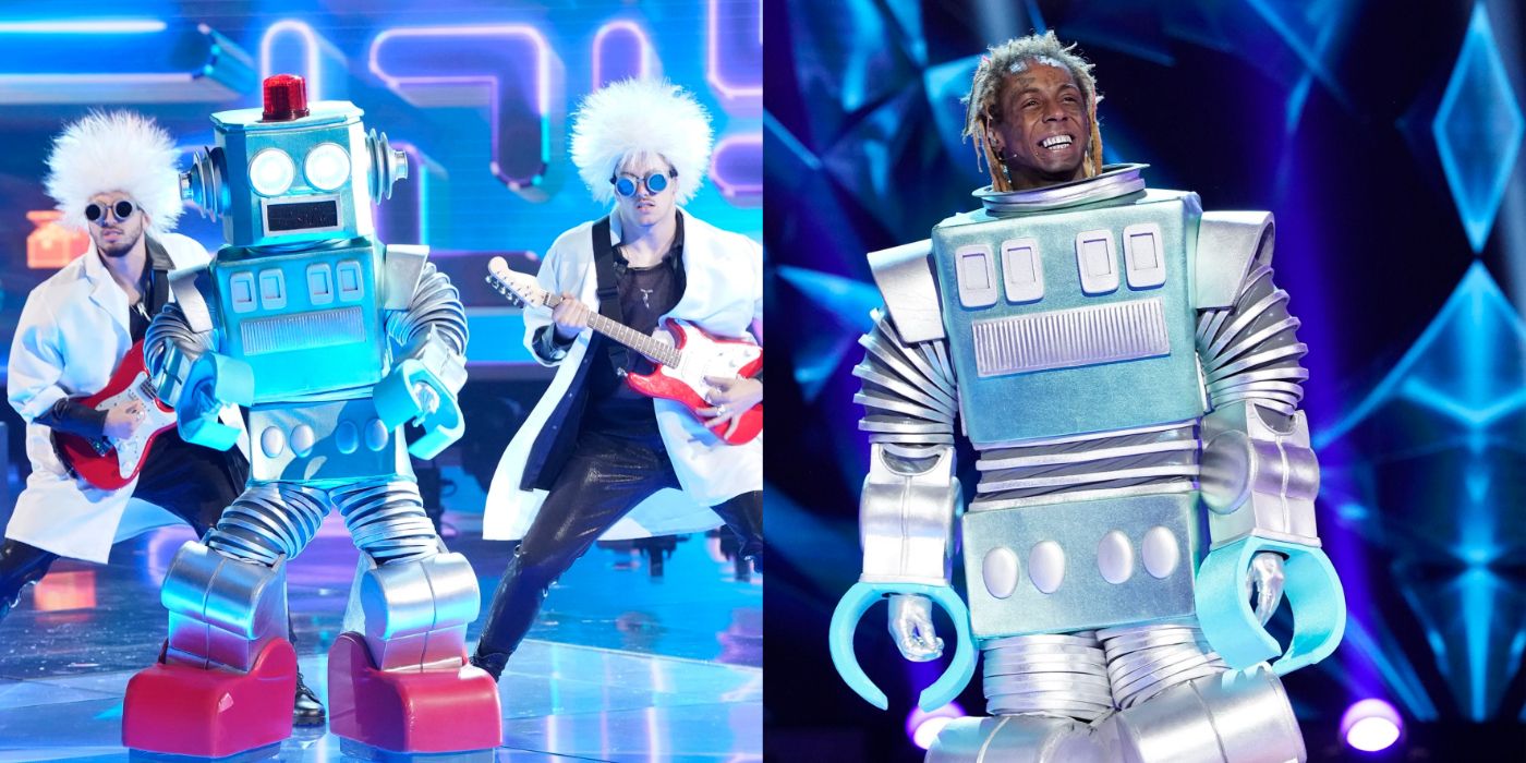 Split Image Lil Wayne as Robot on The Masked Singer