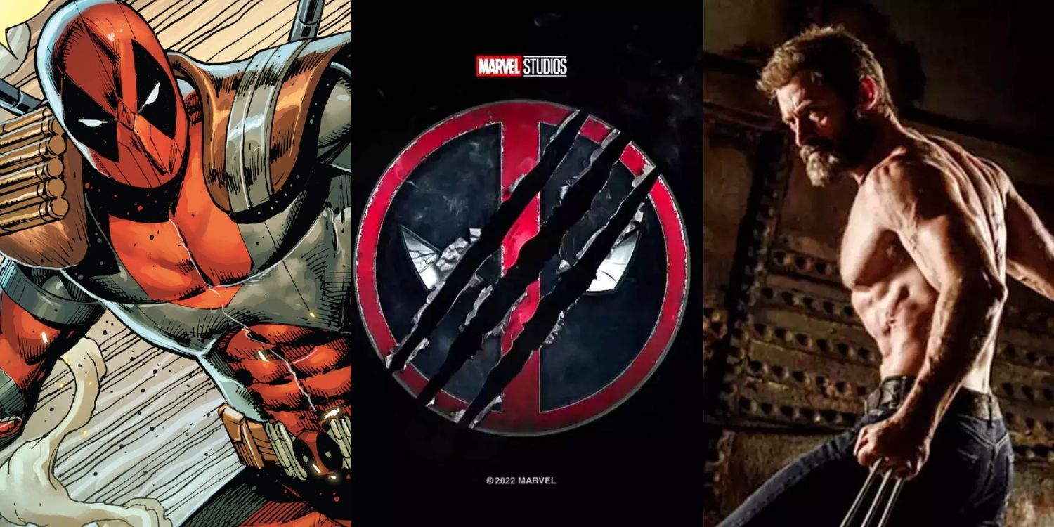 Split Image of Deadpool 3 logo, Dreadpool, and Wolverine