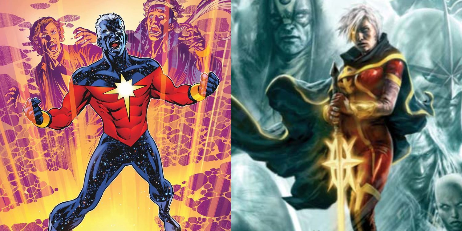 Imagem dividida dos irmãos Genis-Vell e Phyla-Vell