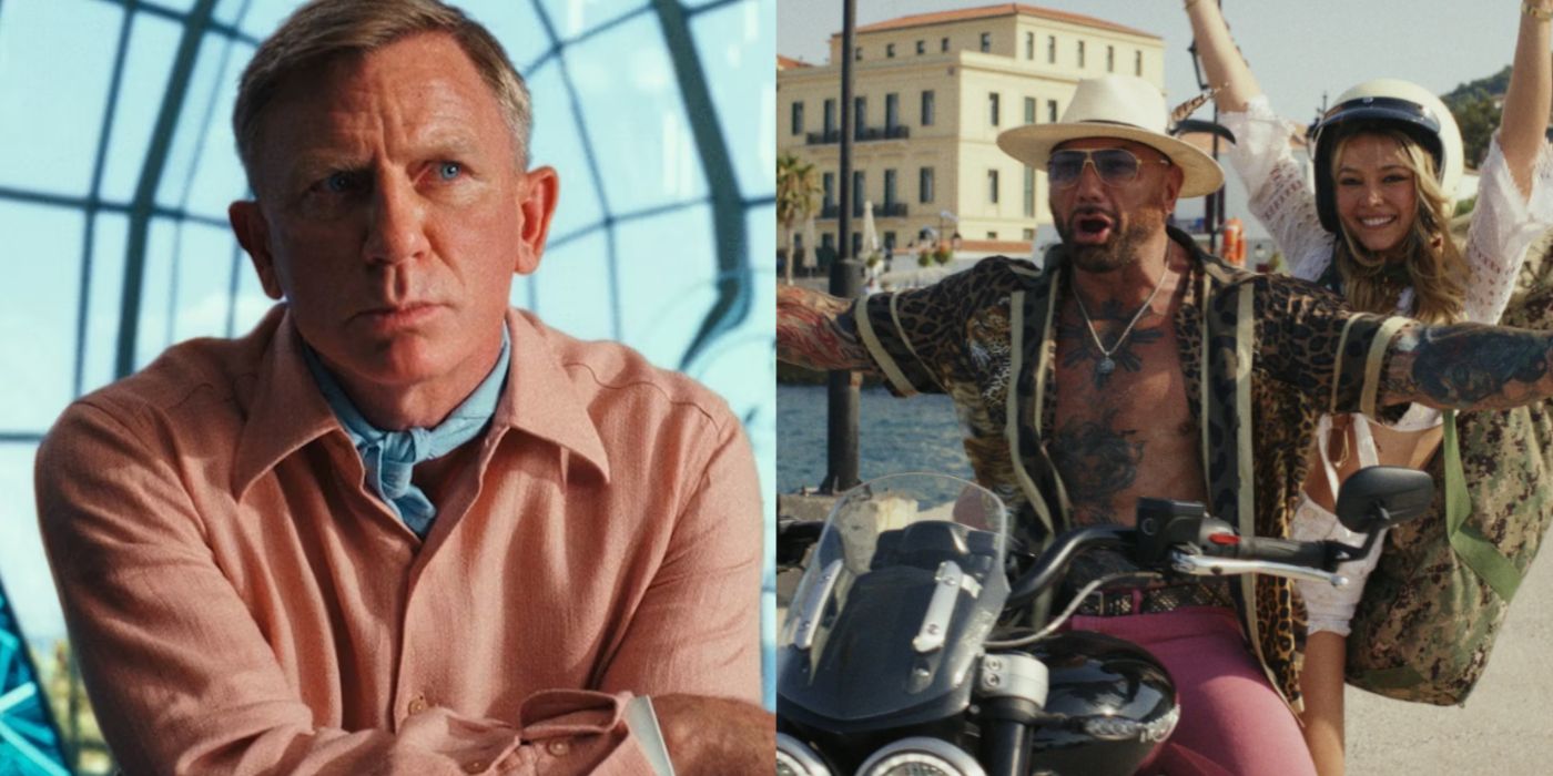 Split image of Benoit and Duke in Glass Onion