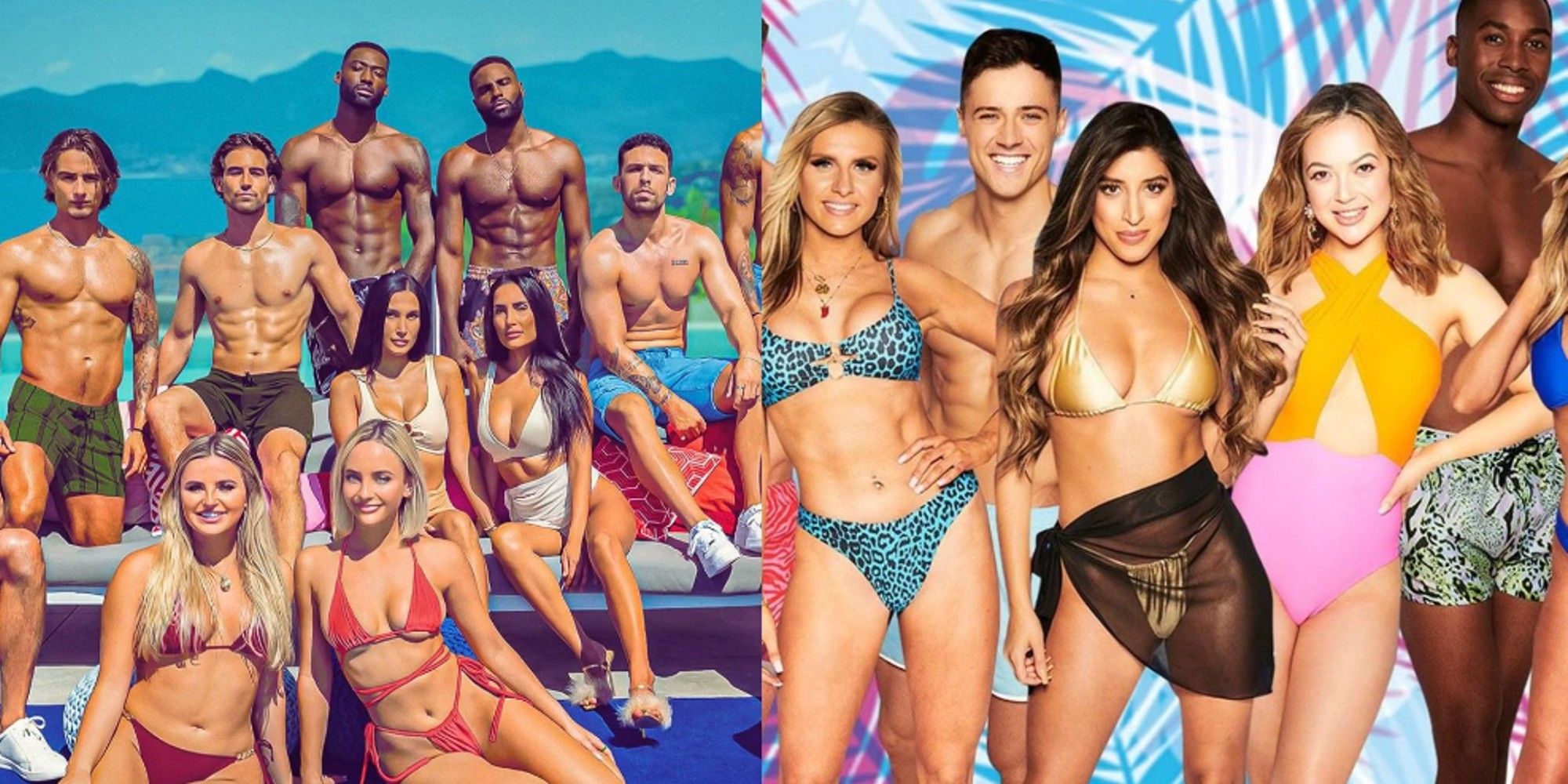 Split image of Dated & Related and Love Island