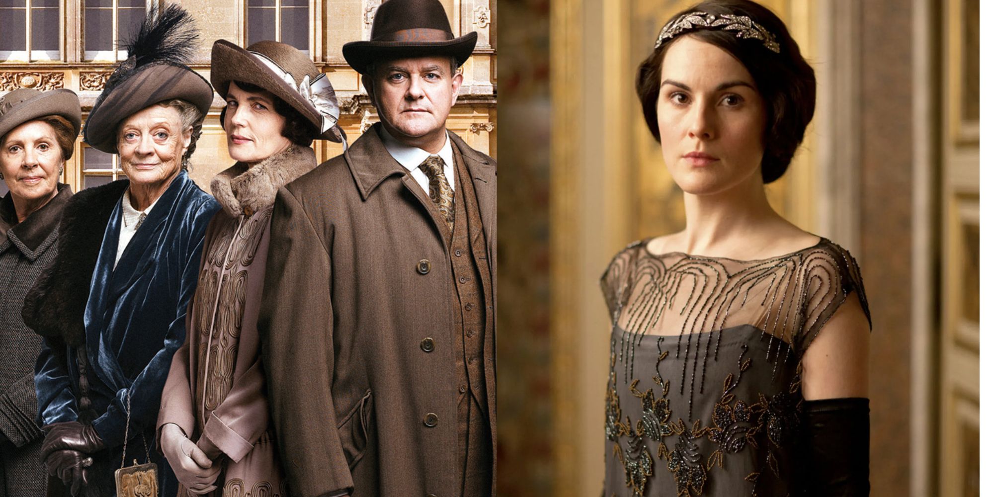 Split image of Downton Abbey characters
