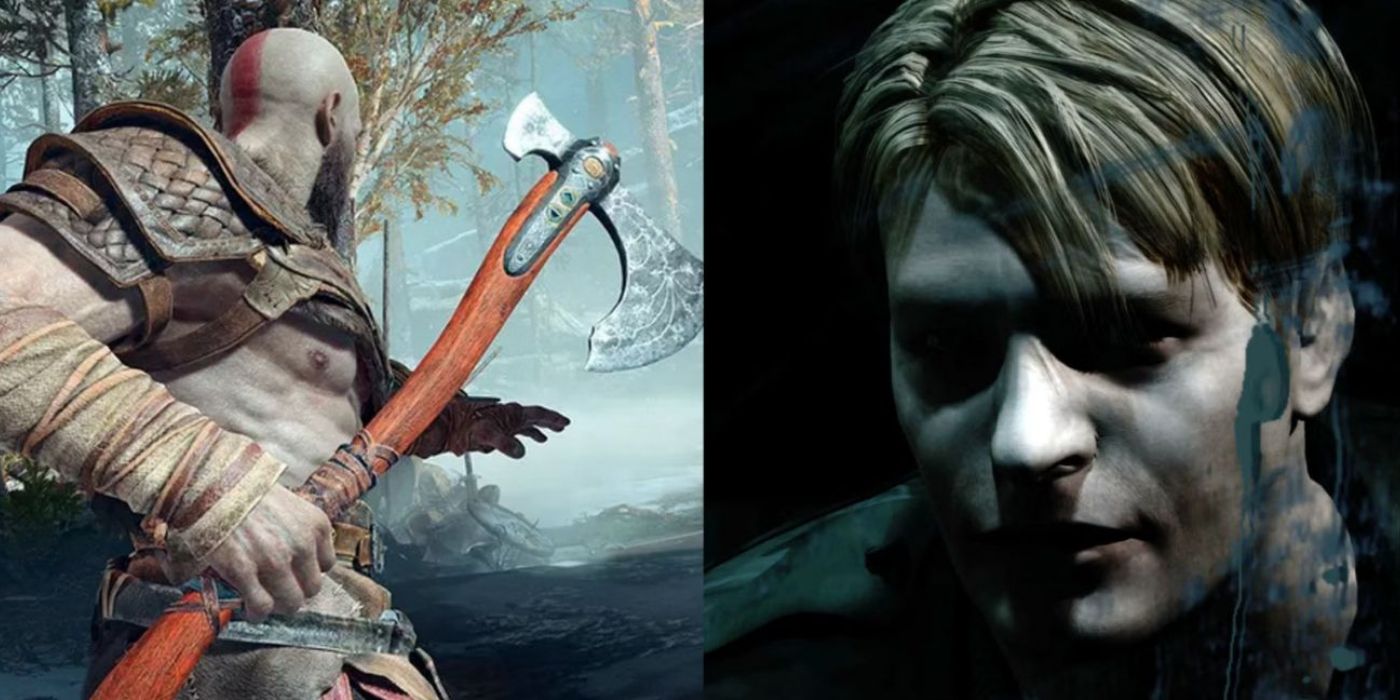 Split image of God of War and Silent Hill 2