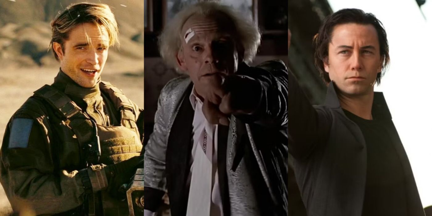 Split image of Tenet, Back to the Future, and Looper