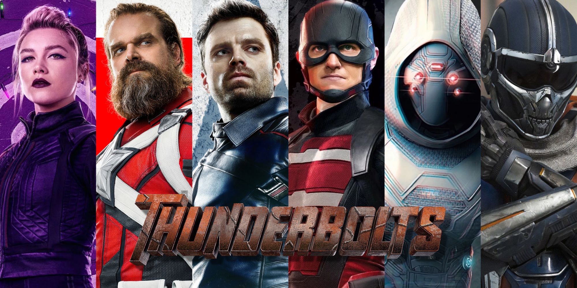 Split image of the members of the Thunderbolts