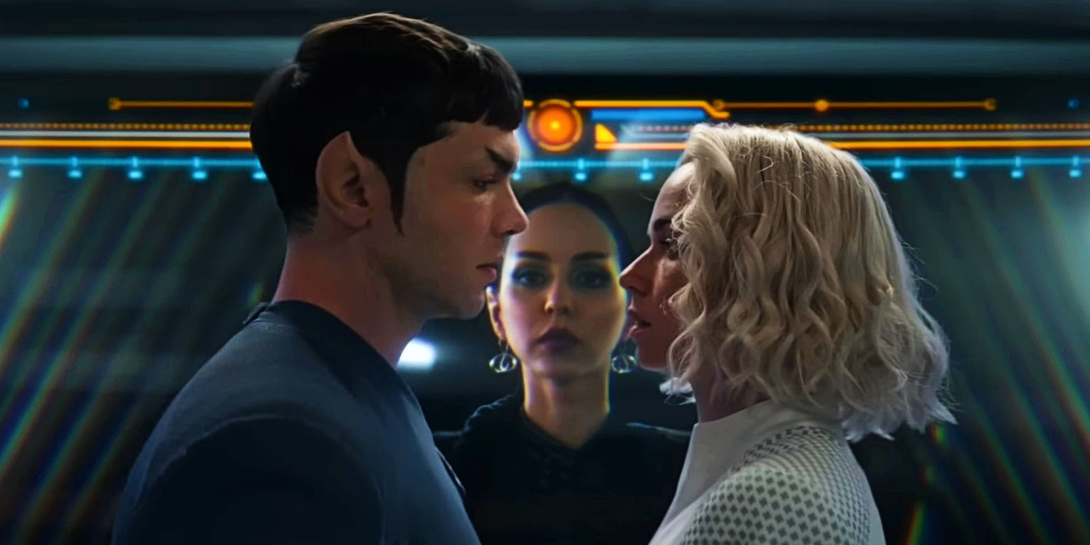 Spock and Chapel lean in to kiss