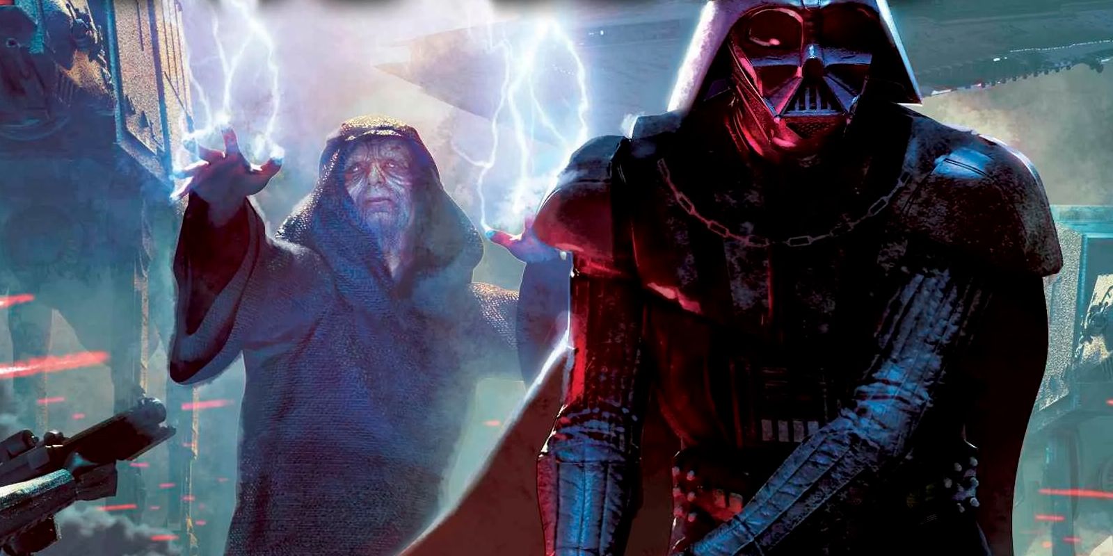 Palpatine e Darth Vader na capa de Star Wars Dark Lords of the Sith