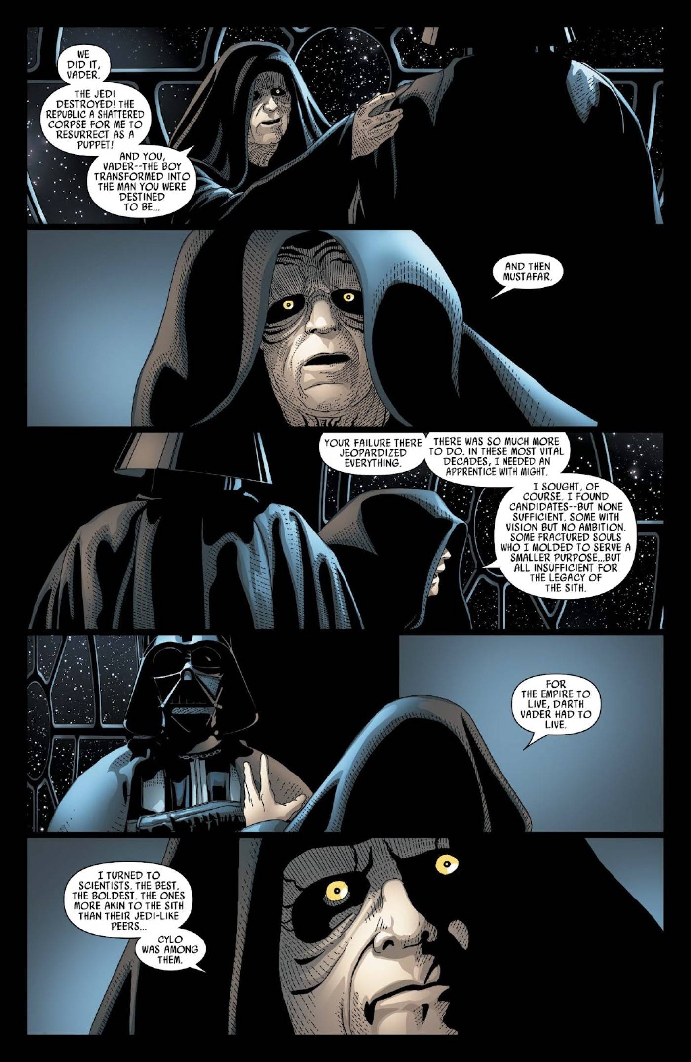 Palpatine e Vader falando.