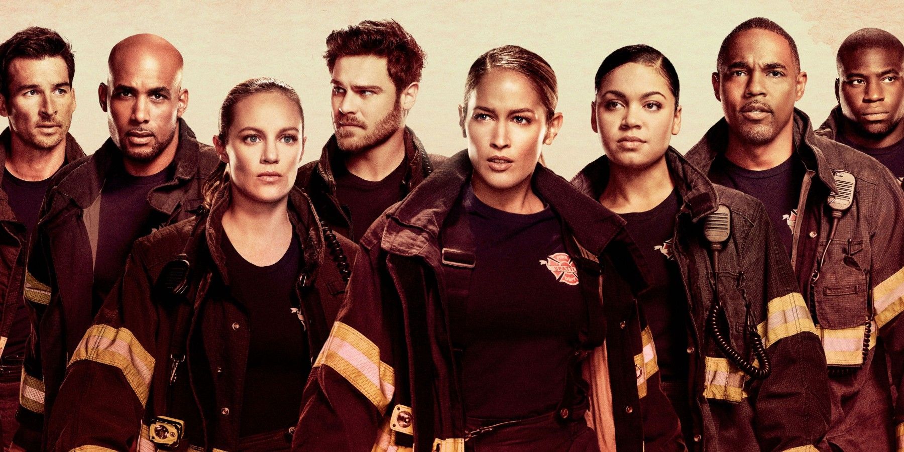 The firefighters of Station 19 lined up
