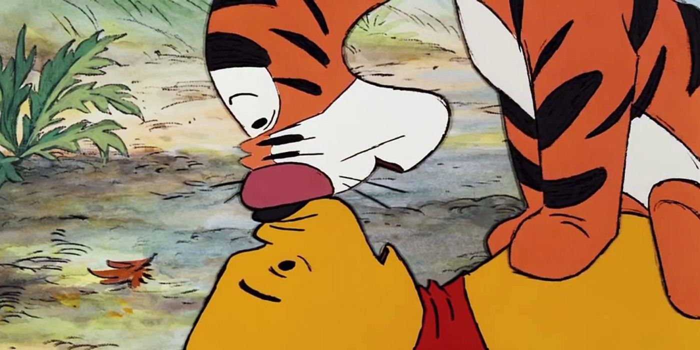 TIgger On Top of Pooh in the Many adventures of Winnie the Pooh