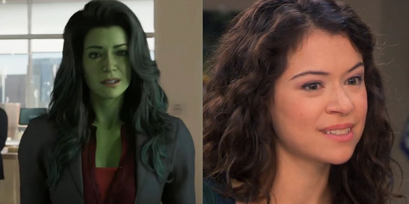 Tatiana Maslany como Jennifer Walters em She-Hulk e em Parks and Recreation