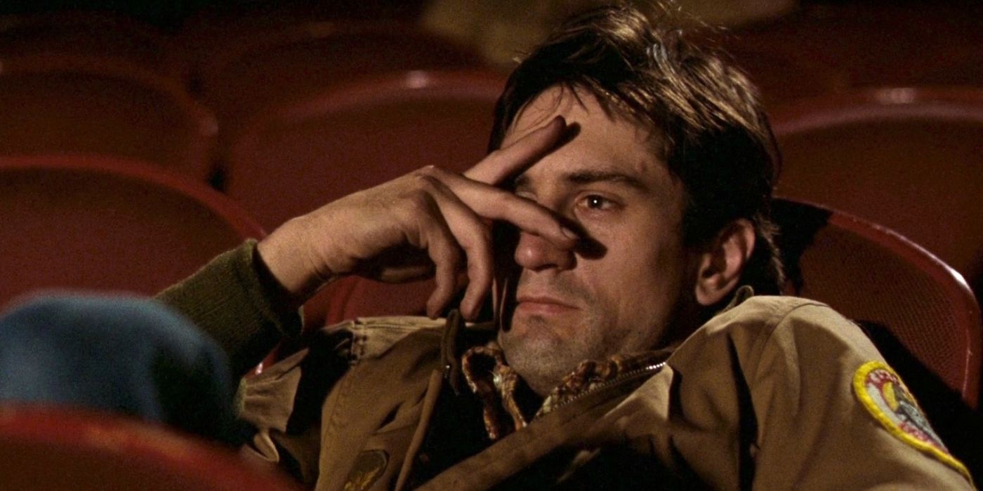 Travis Bickle at the movies in Taxi Driver