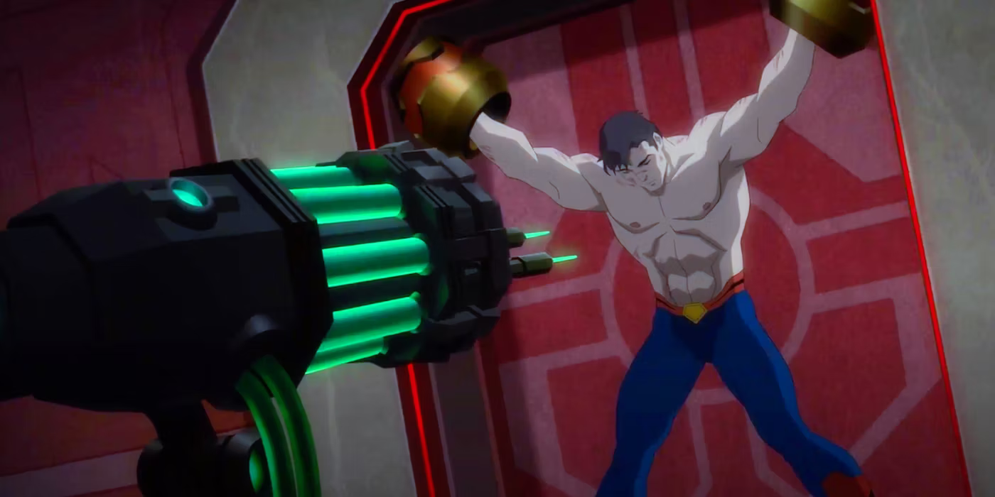 Superman being tortured in Apokolips War