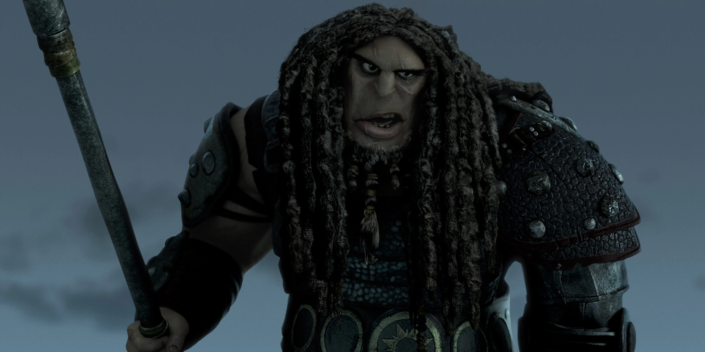Drago Bludvist wielding a torch in How to Train Your Dragon 2