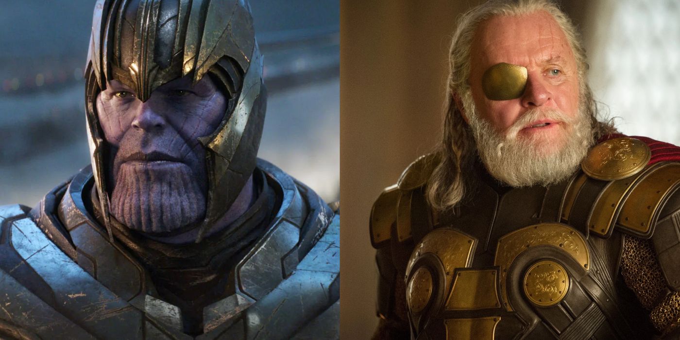 Thanos em Vingadores: Ultimato e Odin em Thor