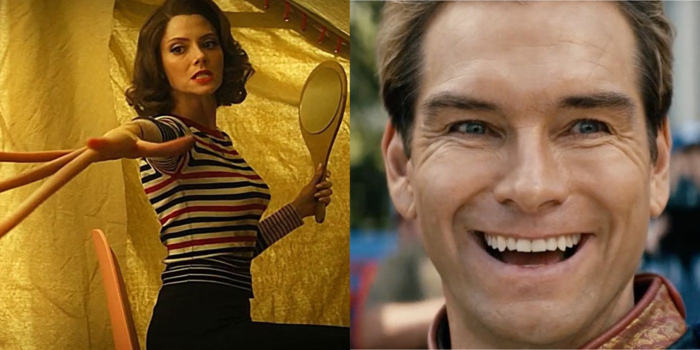 Split image showing scenes from Doom Patrol and The Boys
