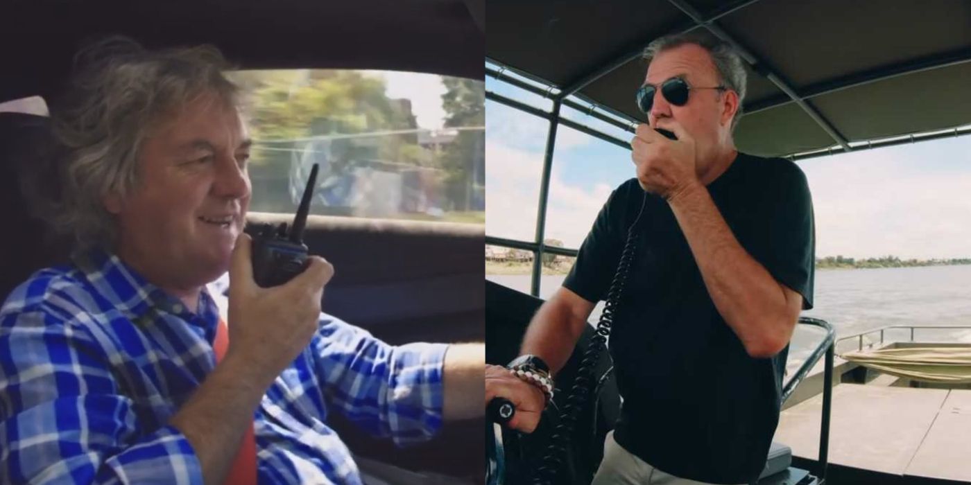 Split image showing James May and Jeremy Clarkson in The Grand Tour   
