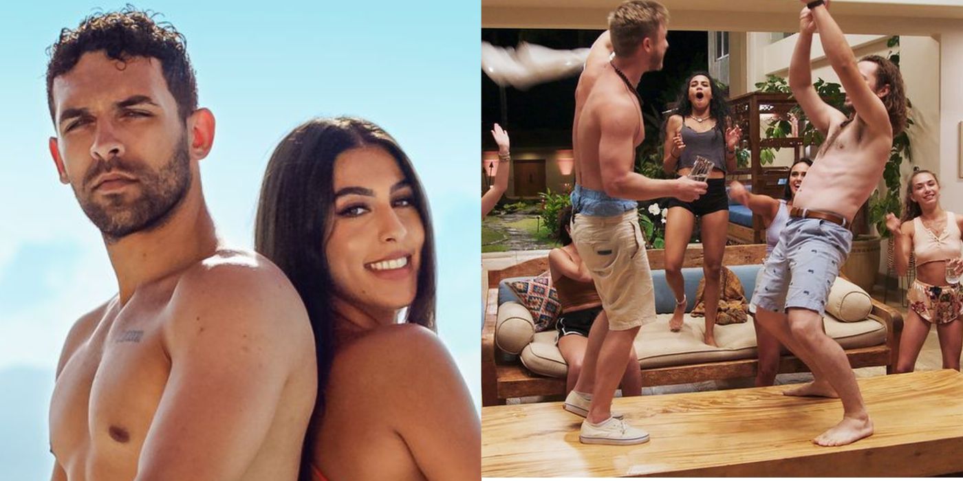 Split image showing scenes from Dated and Related and Temptation Island