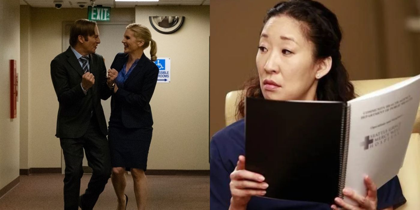 Split image showing scenes from Better Call Saul and Grey's Anatomy