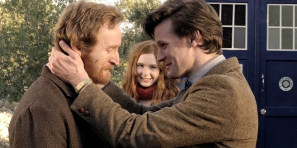 The Doctor caressing Vincent van Gogh in Doctor Who 