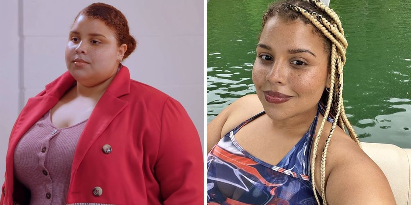 The Family Chantel's Winter Everett weight loss side by side comparison photos