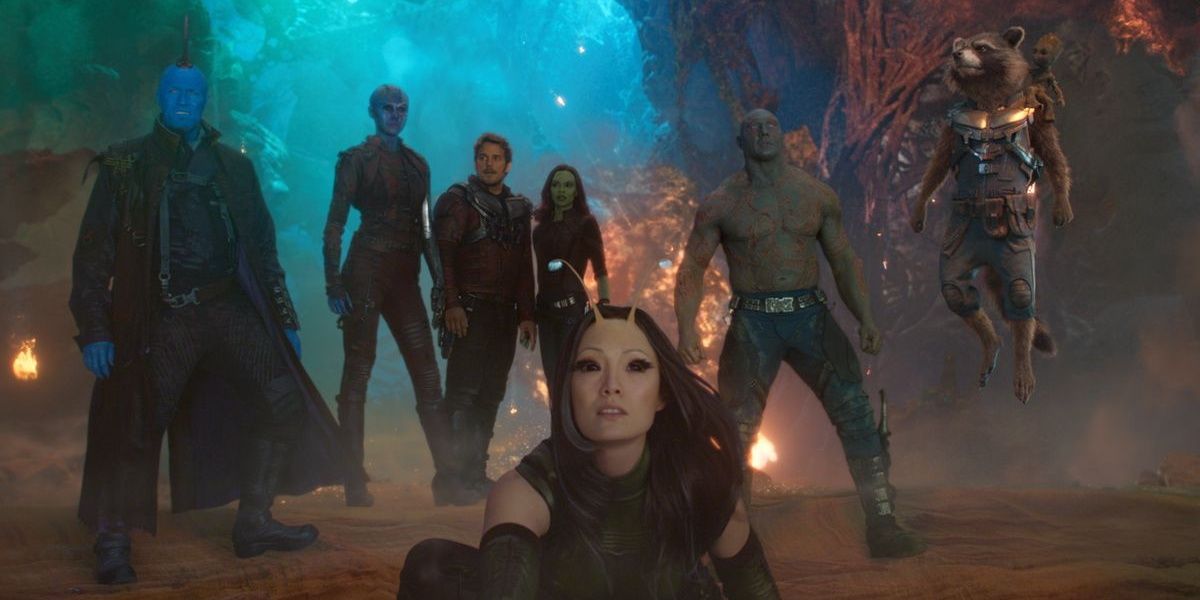 The Guardians of the Galaxy group together 