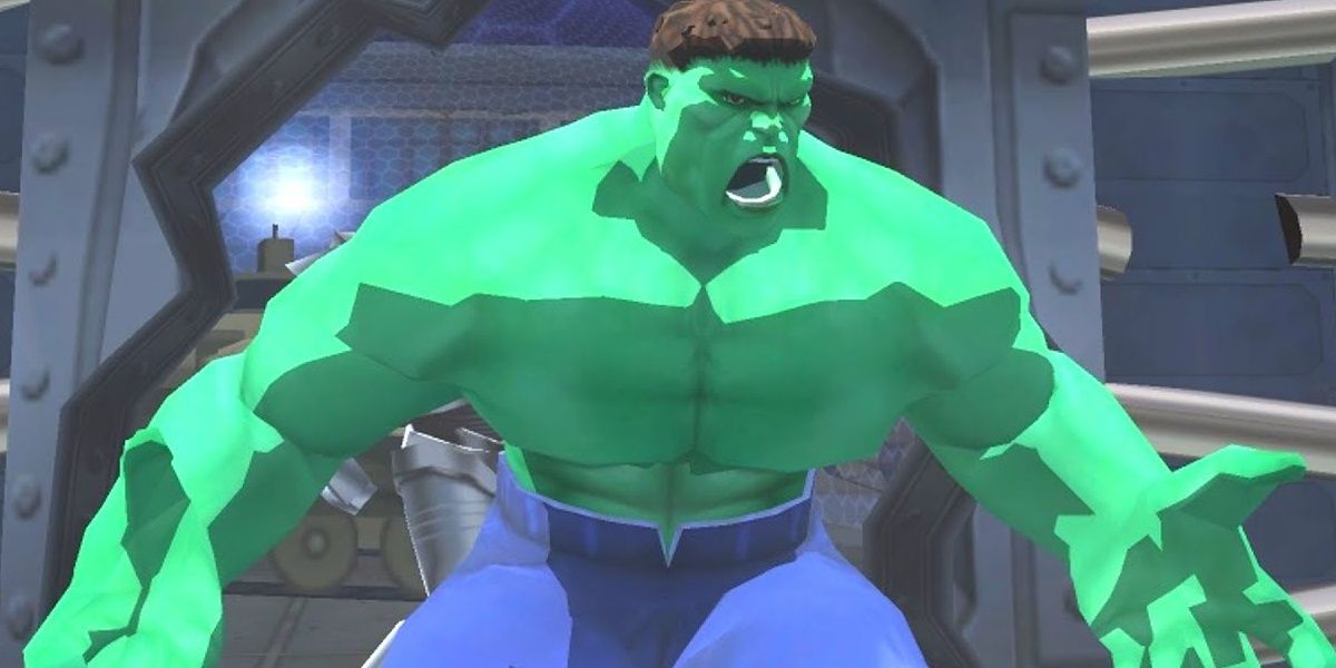 The Hulk screaming in anger in Hulk video game Cropped
