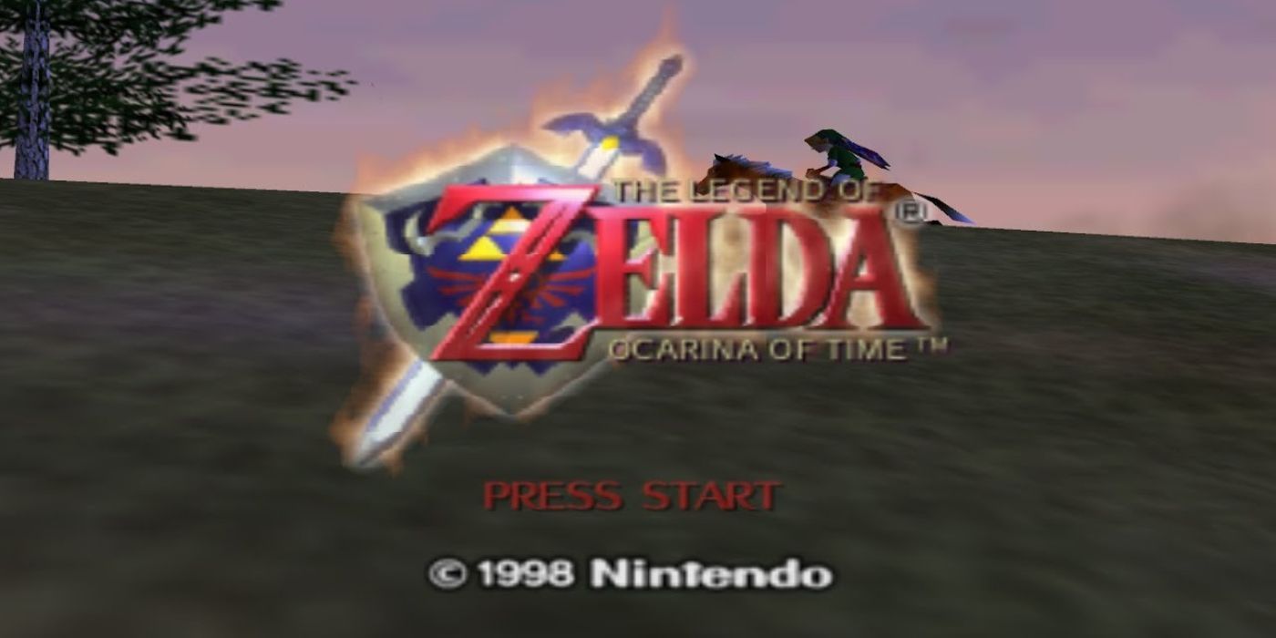 The Legend of Zelda Ocarina of Time starting menu.