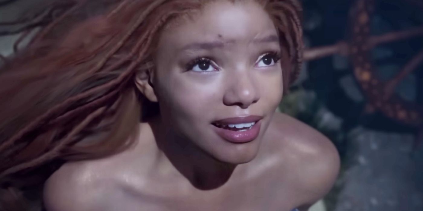 Halle Bailey as the live-action Ariel underwater in The Little Mermaid