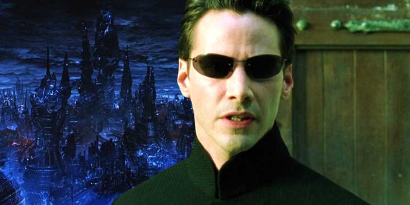 The Machine City and Neo in Matrix