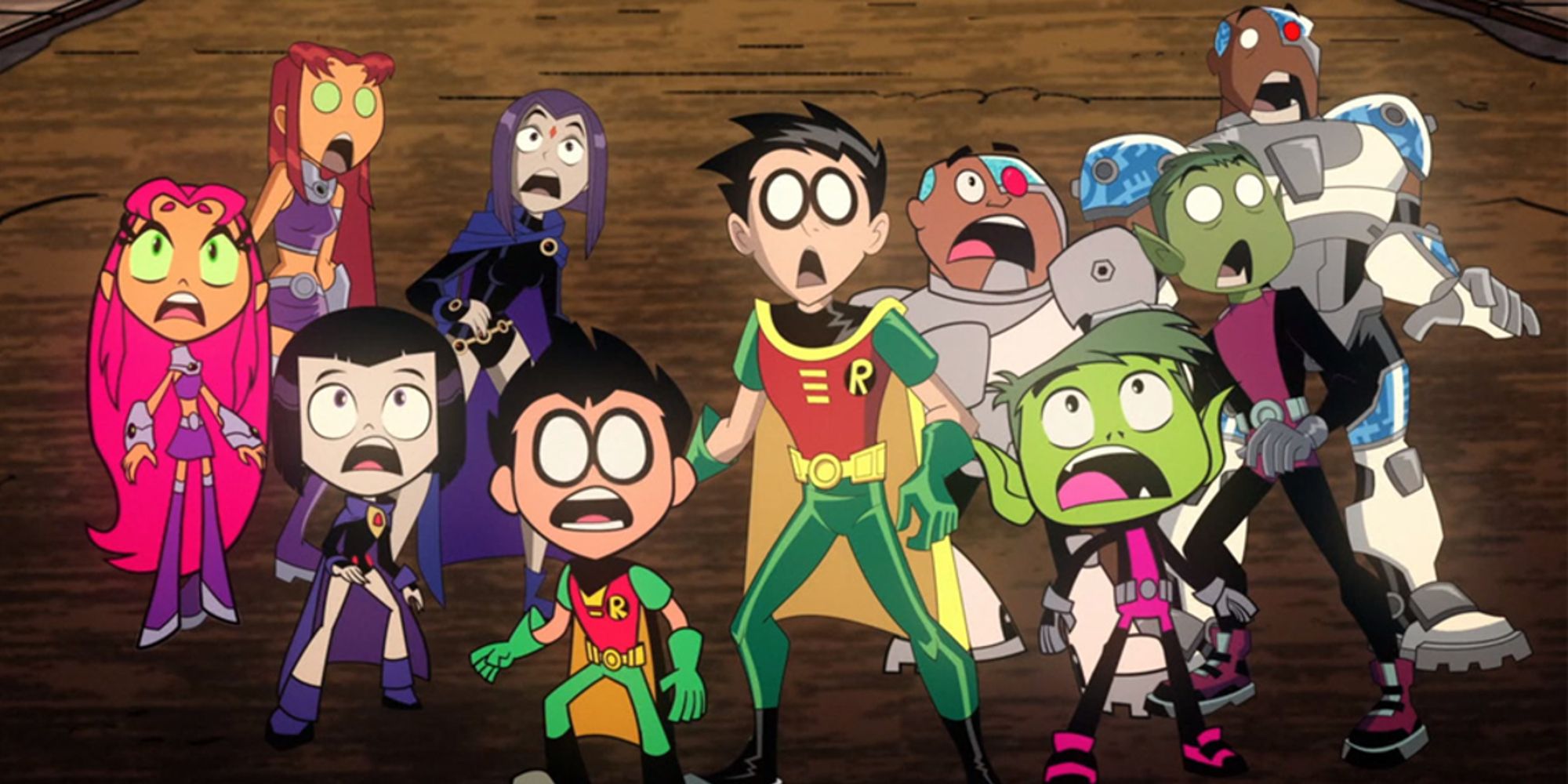 The old and new Teen Titans together in Teen Titans Go! Vs Teen Titans (2019)