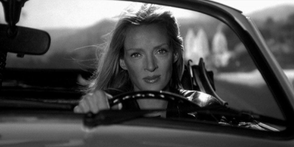 The opening shot of Kill Bill Volume 2 with the Bride driving