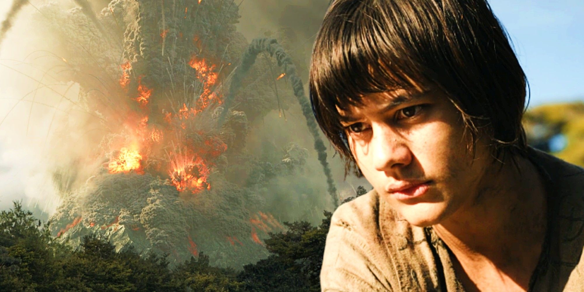 Theo in The Lord of the Rings: The Rings Of Power Episode 6 Mount Doom.