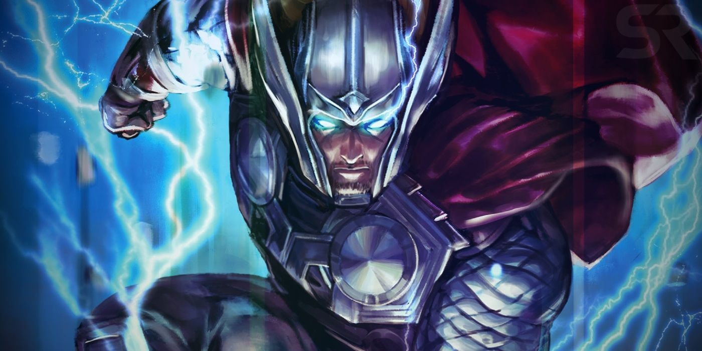 Thor's eyes glow with lightning in Marvel Comics.