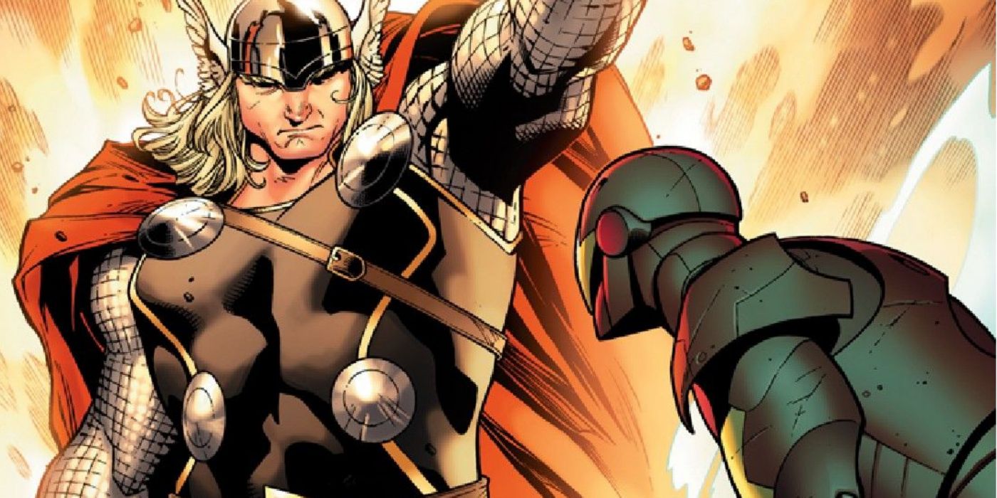 Thor lutando contra o Homem de Ferro nos quadrinhos da Marvel
