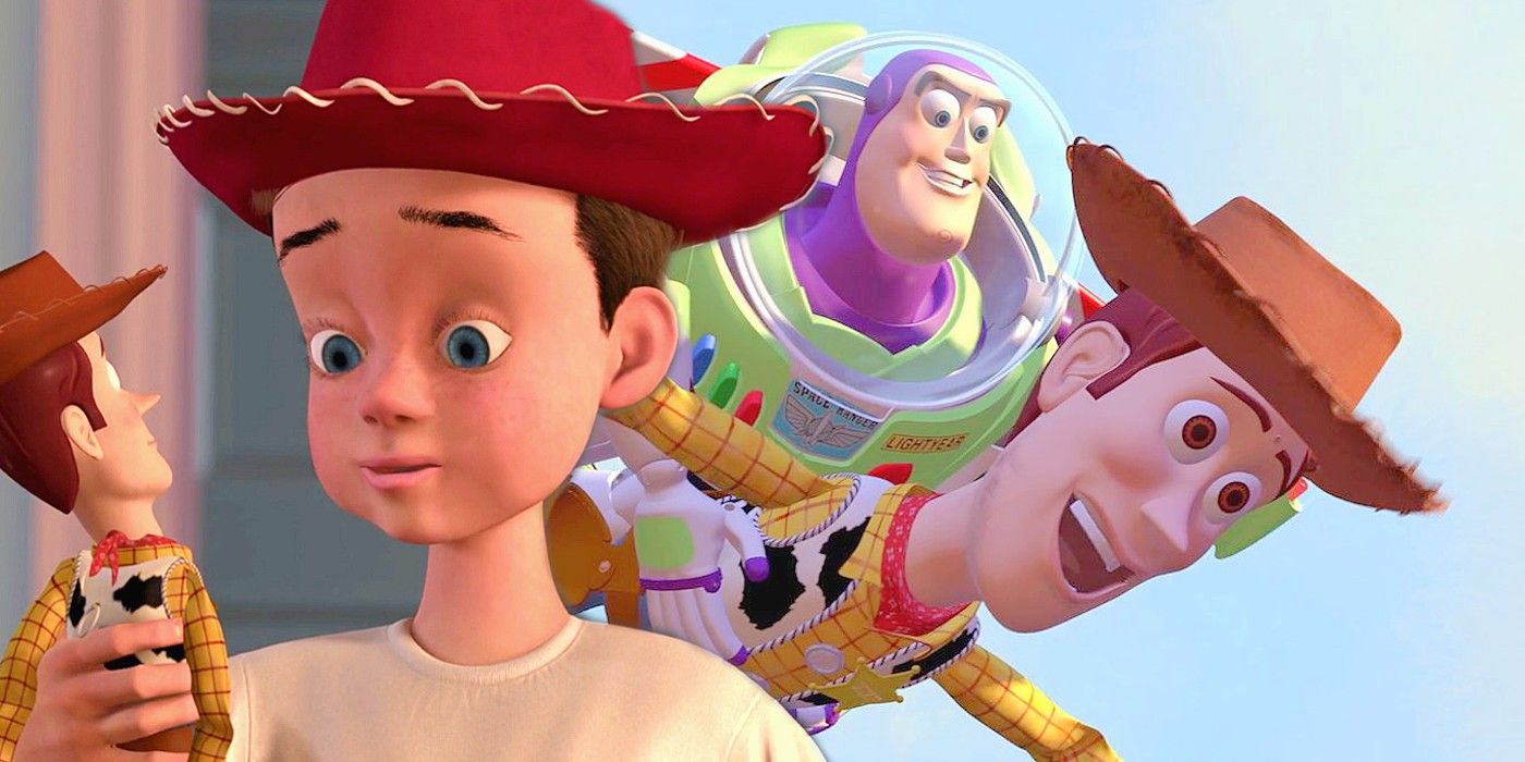 Toy Story Andy com Woody e Buzz Lightyear