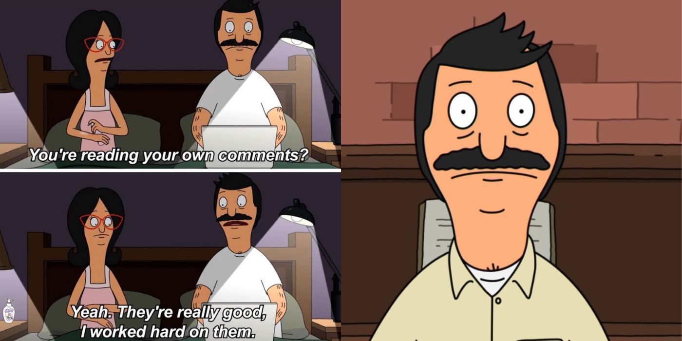 Two side by side images of Bob Belcher and a Bobs Burgers meme 