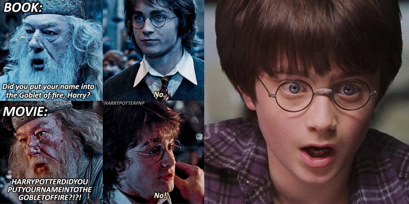 Harry Potter 10 Memes That Sum Up The Triwizard Tournament   Two Side By Side Images Of Harry Potter And A Harry Potter And Dumbledore Meme 