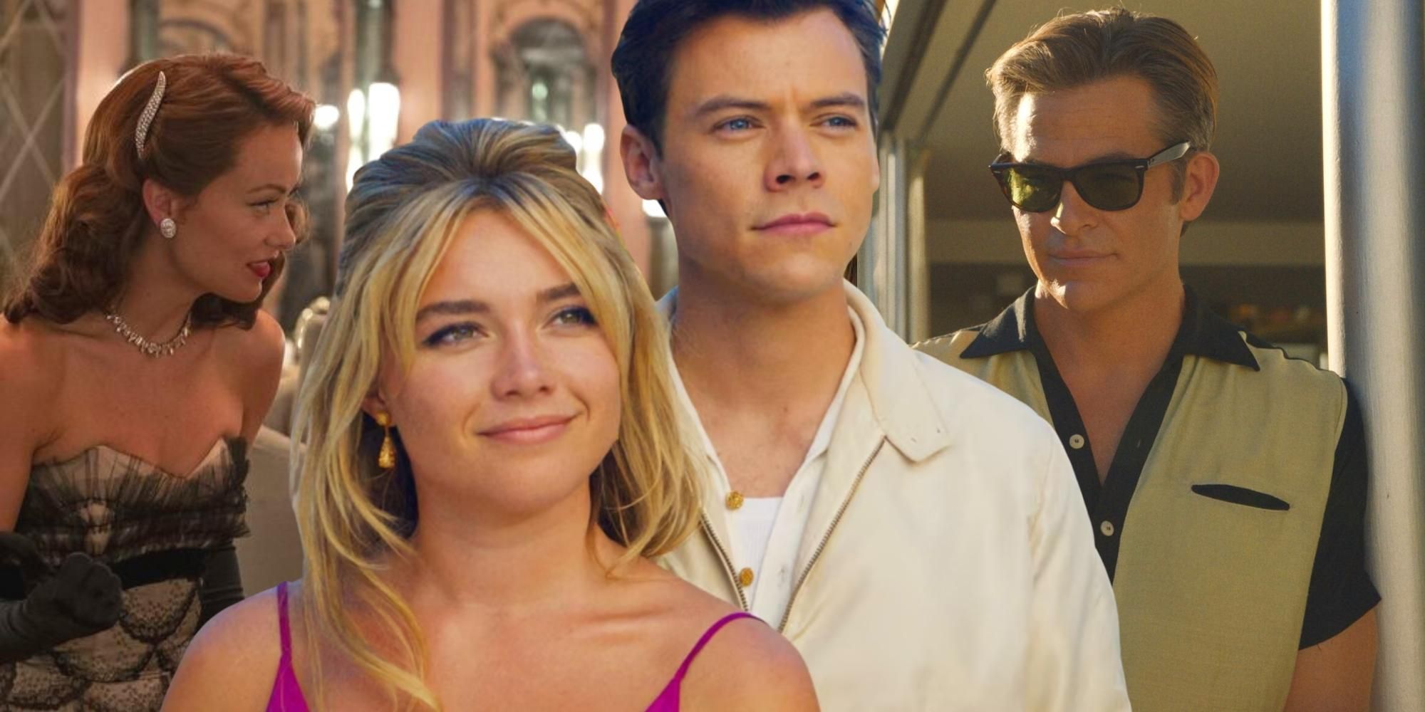 Olivia Wilde, Florence Pugh, Harry Styles, and Chris Pine in Don’t Worry Darling