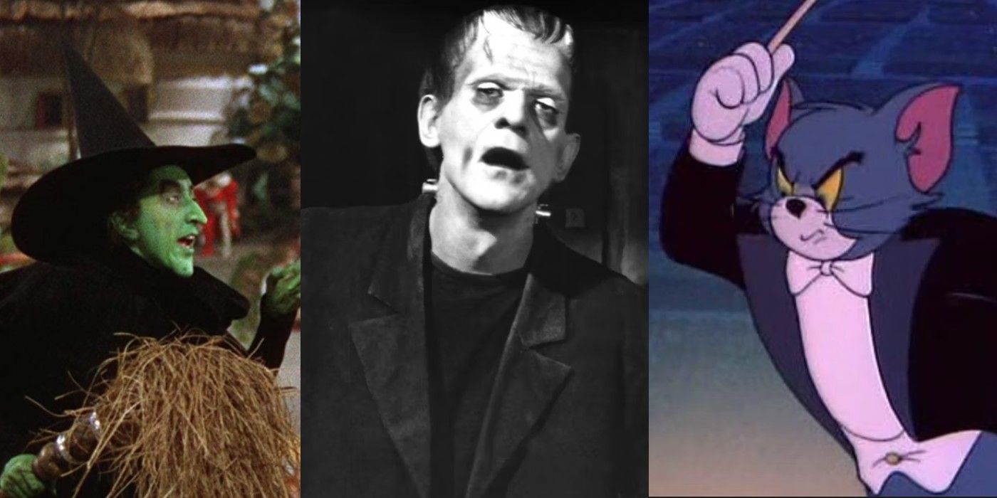 The Wicked Witch of the West from The Wizard of Oz, Frankenstein's monster from Frankenstein, and Tom from Tom and Jerry