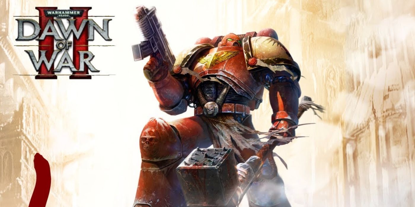 Um robô na capa de Warhammer 40.000 Dawn Of War II.