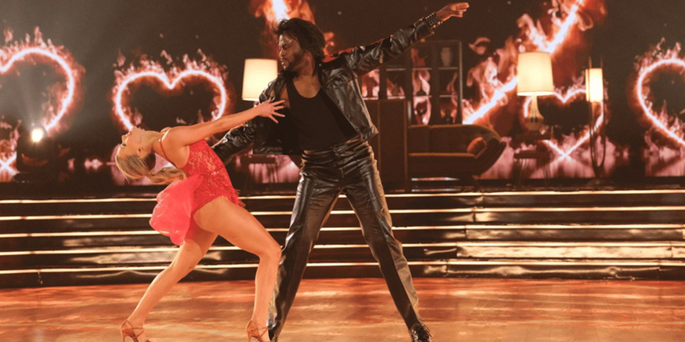 Wayne Brady and Witney Carson during DWTS Elvis night