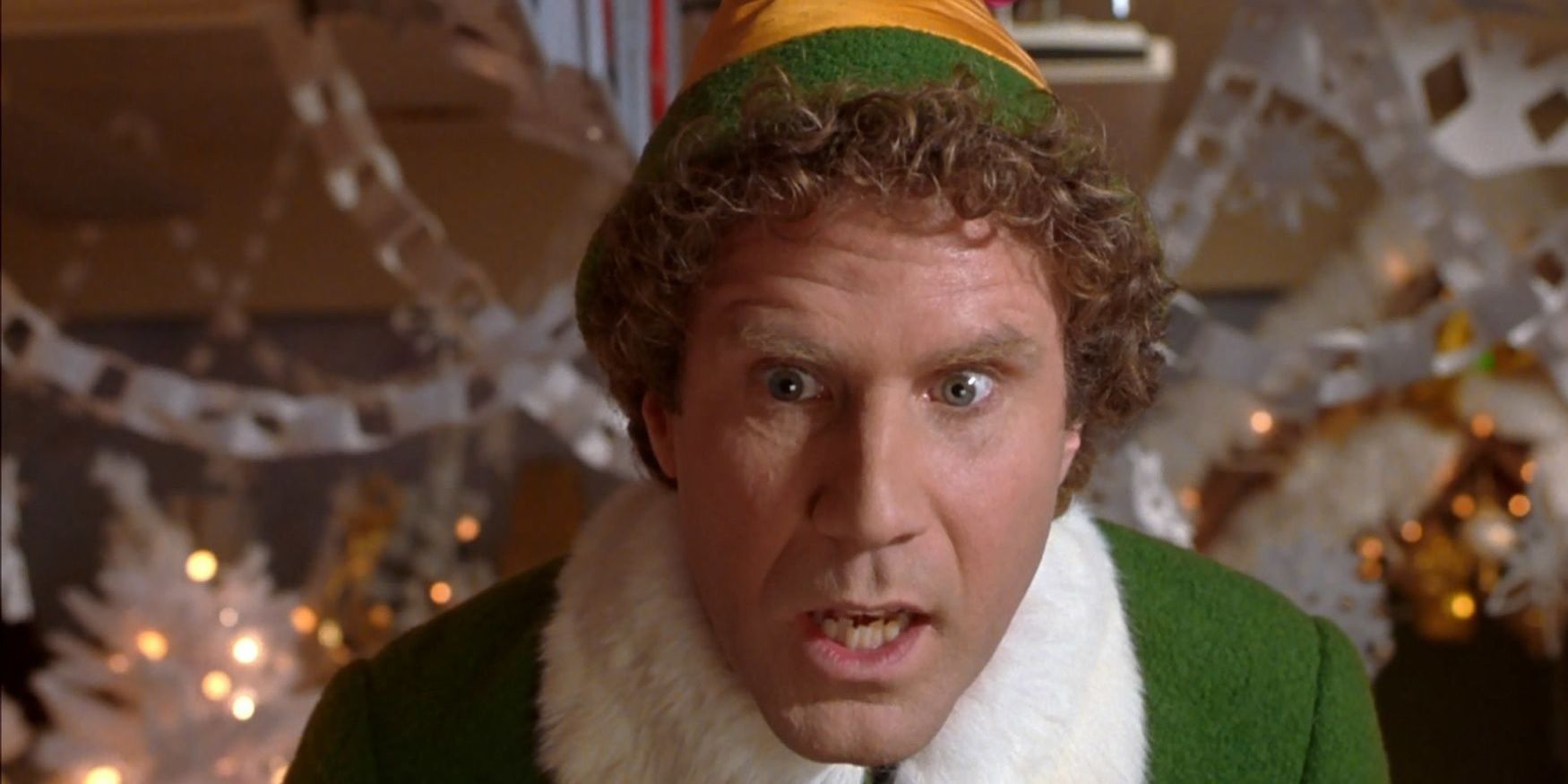 Will Ferrell as Buddy looking confused in Elf