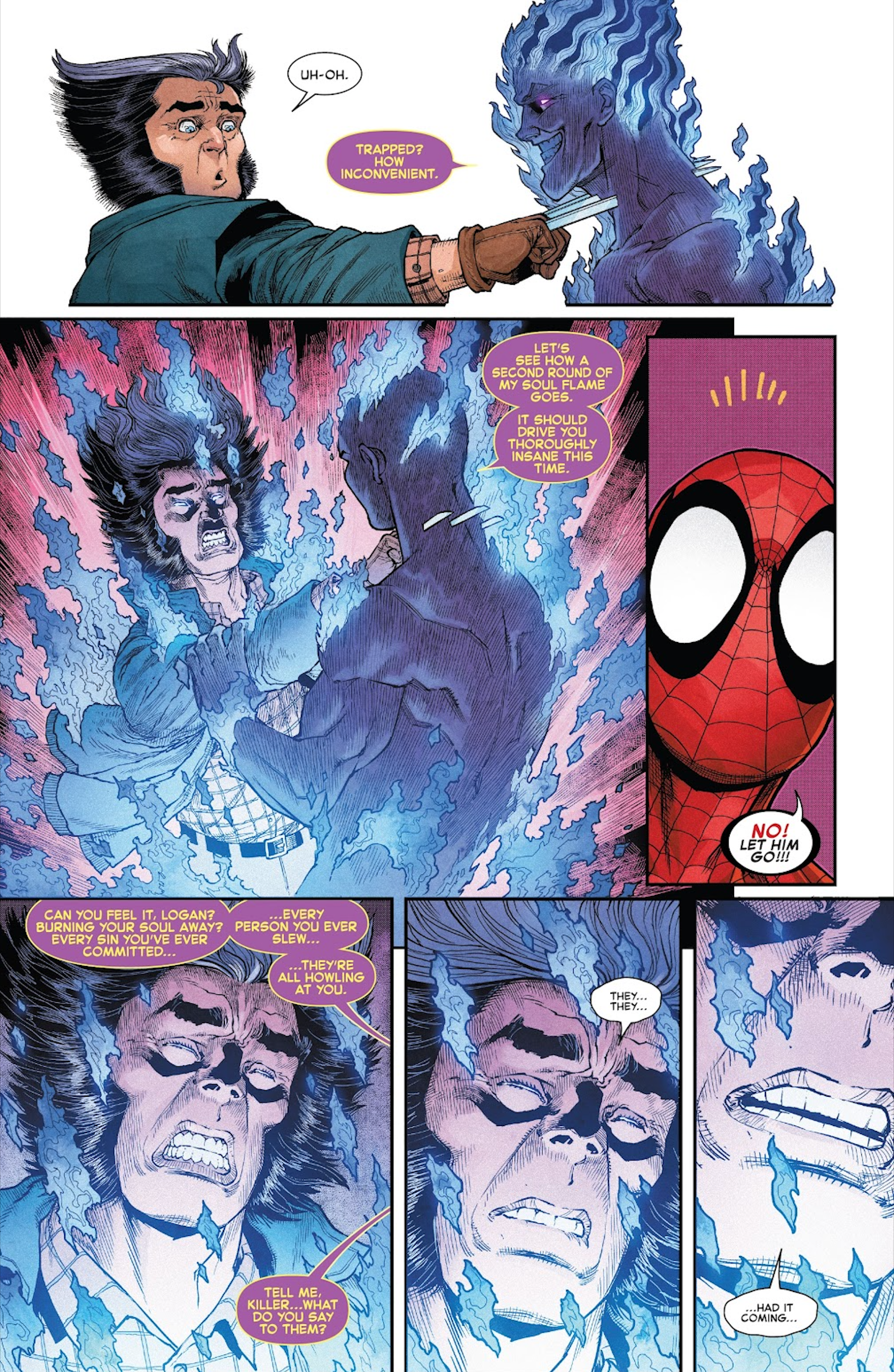 Wolverine stabs the Human Torch