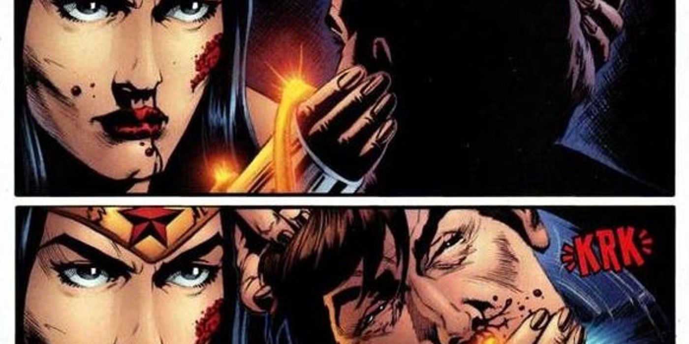 Wonder Woman pode ser o jogo mais sangrento da DC até agora - Wonder Woman vs Maxwell Lord DC Comics