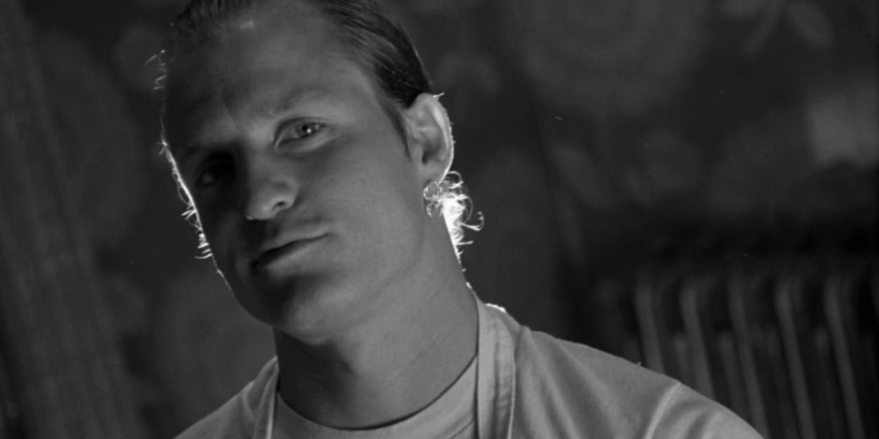 Woody Harrelson in black-and-white in Natural Born Killers
