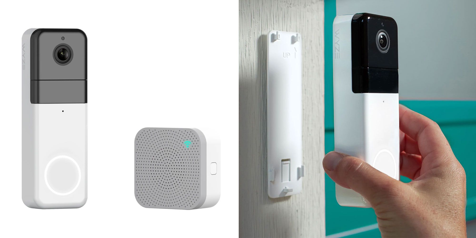 Product images of theWyze Video Doorbell Pro.