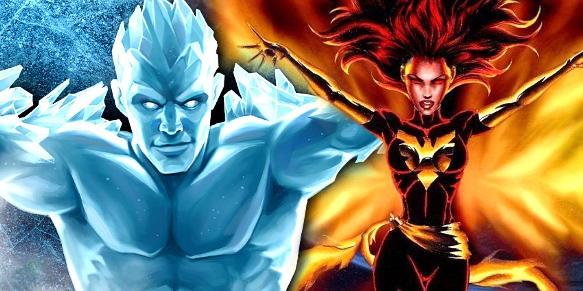 X-Men Mutants Iceman and Jean Grey Dark Phoenix
