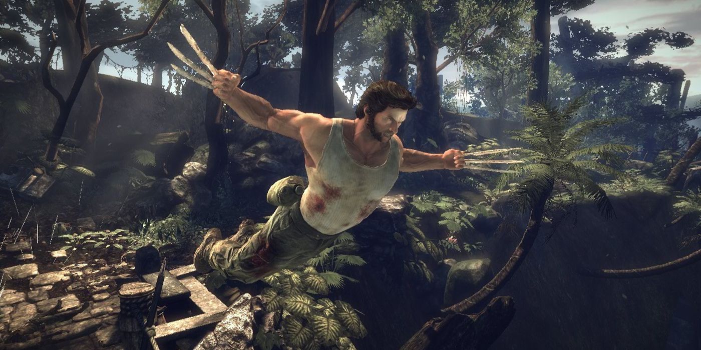 Logan pulando no ar em X-Men Origins Wolverine