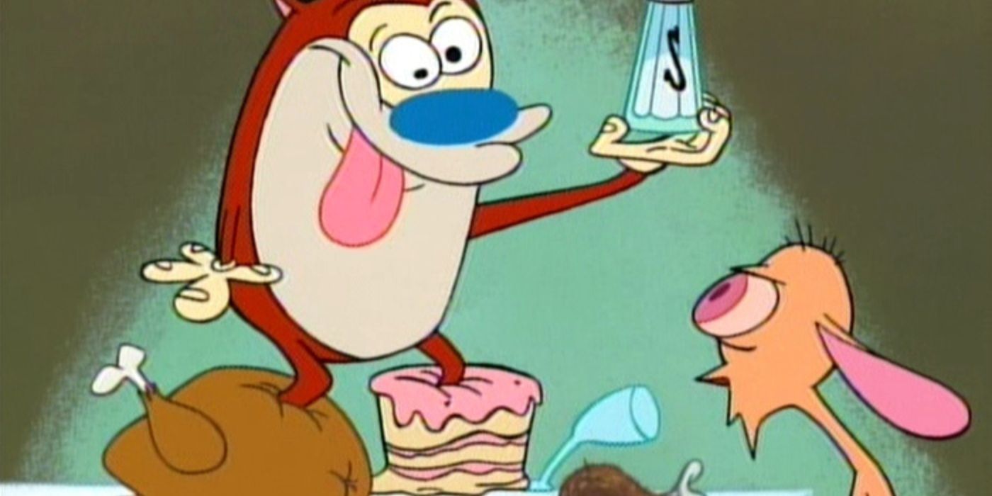 Ren and Stimpy eating. 